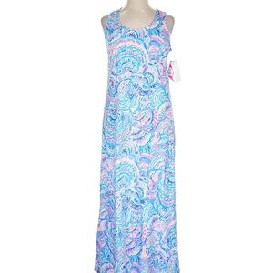 Lilly Pulitzer Pastel Blue and Pink Maxi Dress